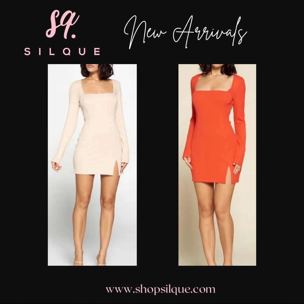 Orange classy mini dress